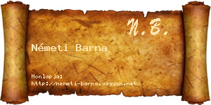 Németi Barna névjegykártya