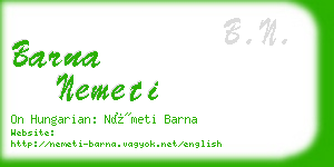 barna nemeti business card